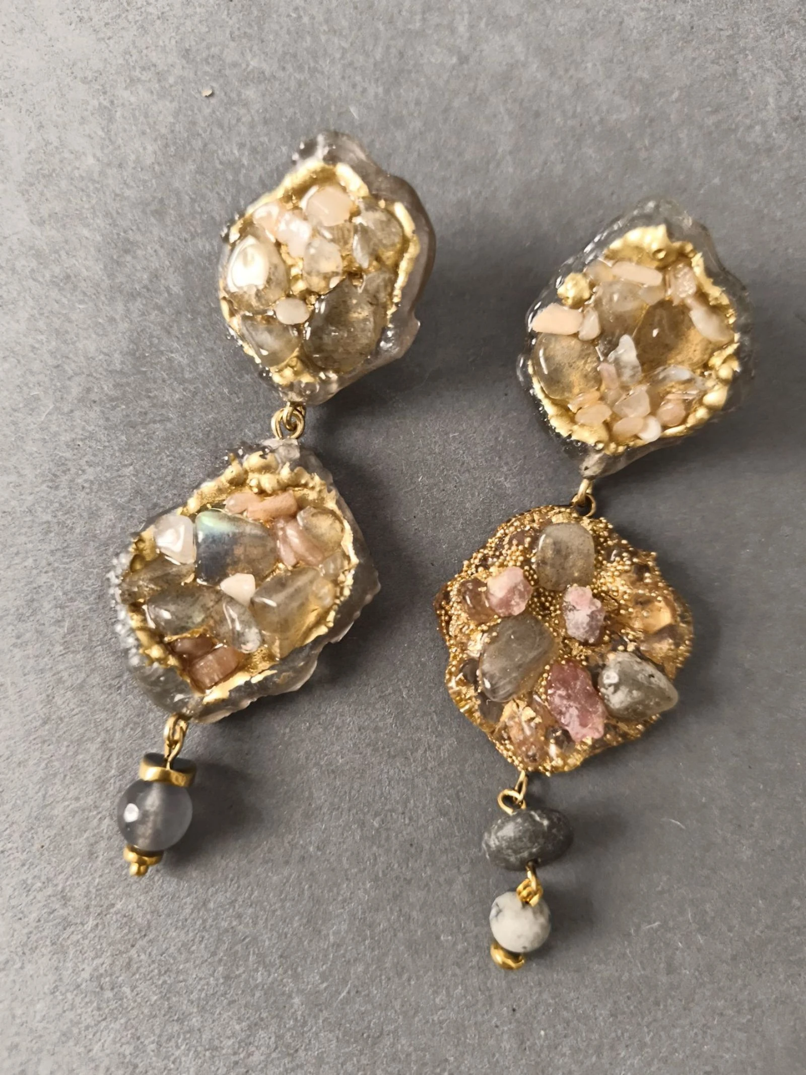 Boucles d'oreilles labradorite 